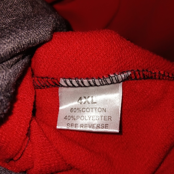 Galaxy men's long sleeve shirt color block shirt SIZE 4XL black red and gray - Picture 2 of 6